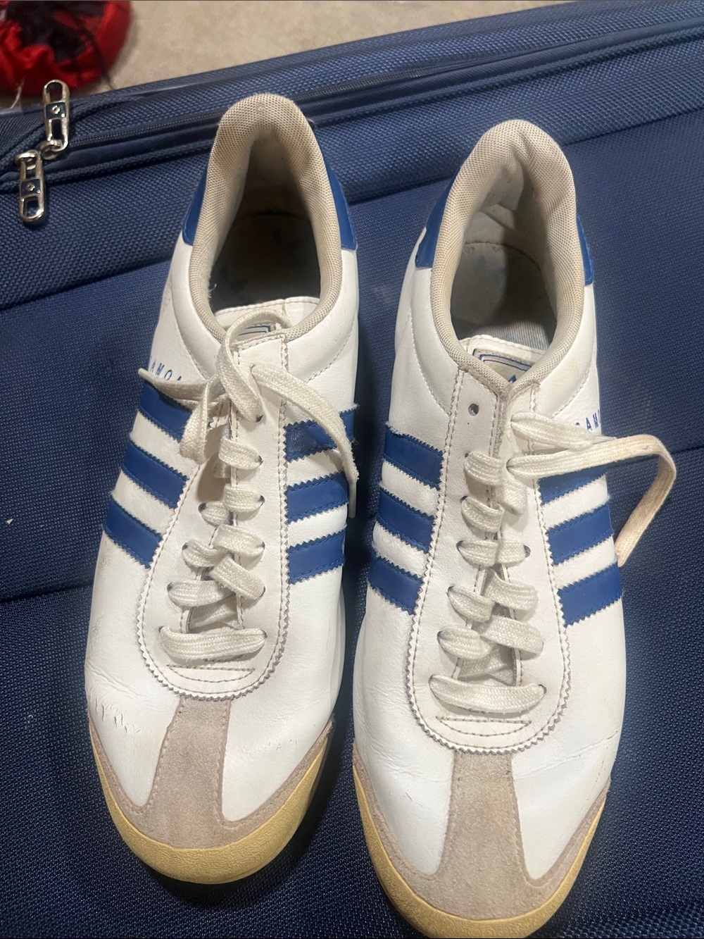 adidas Originals White and Blue Classic Men's Sneakers
